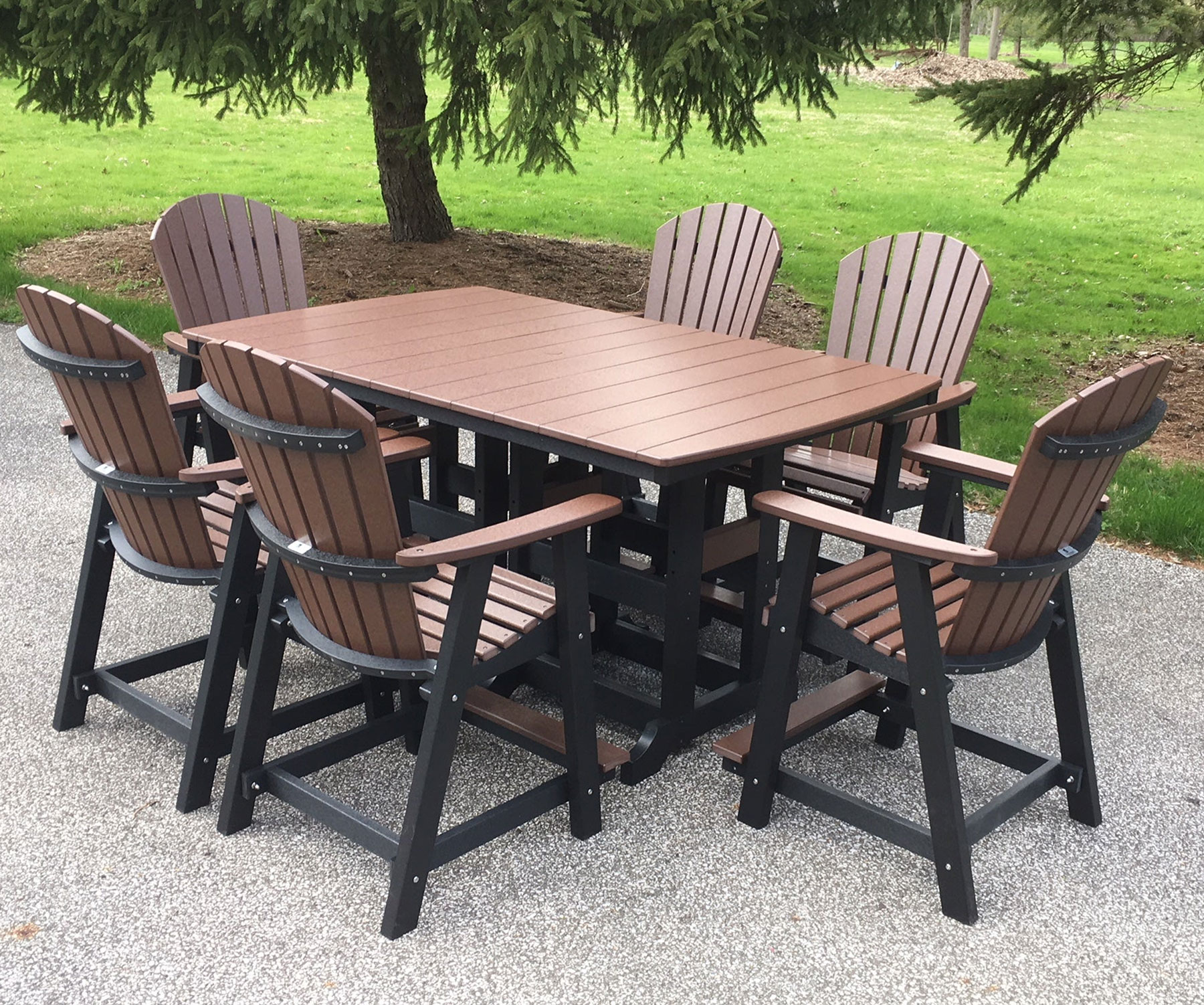 Garden Classic 44 x 72 Rectangular Counter Table with (6) Comfo-Back Counter Chairs