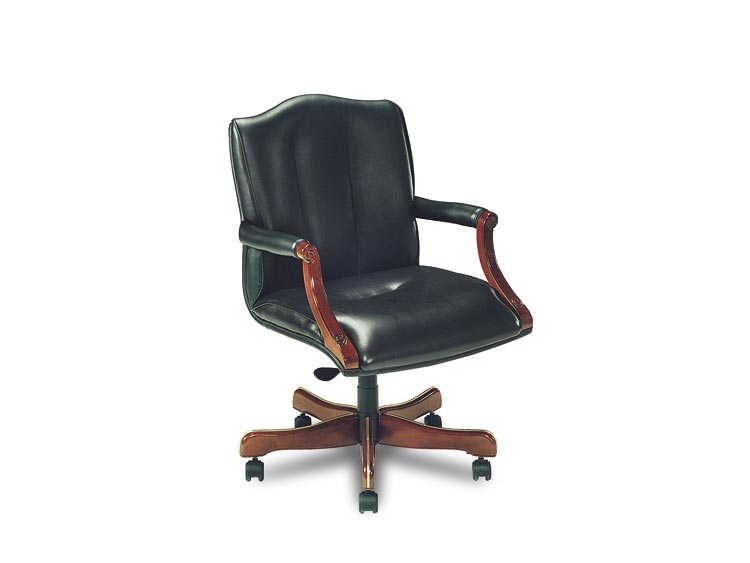 Leathercraft 7603-OA Harvard Open Arm Tilt Swivel Chair