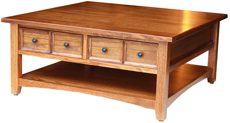 Open Garnet Coffee Table with Four Drawers