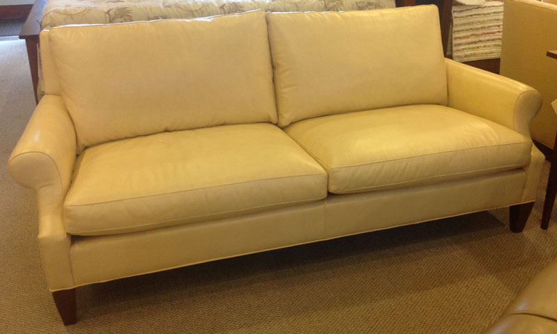 Mckinley Sofa 1304 Clearance 1304 Sofa With An Antique Cherry Stain And Vision Cream Leather