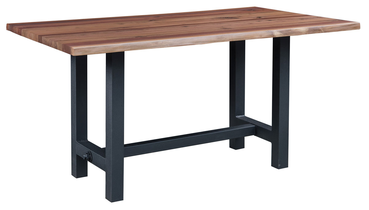 Boulder Creek Live Edge Top Table with Metal Base 