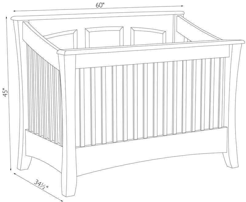 width of a crib