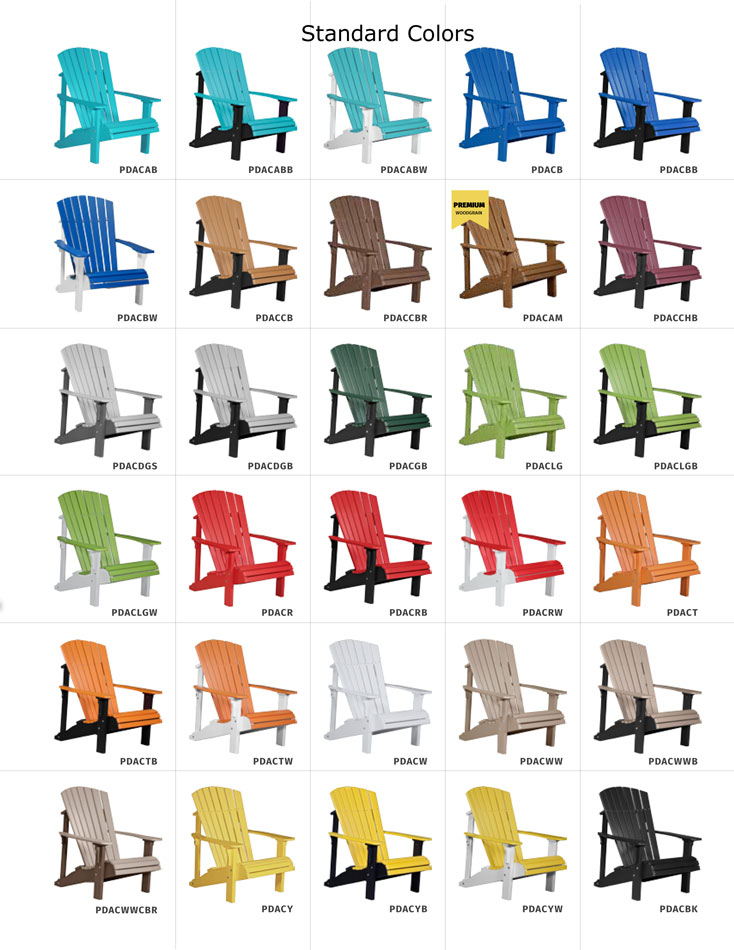 Deluxe Adirondack Chair Ohio Hardwood Furniture