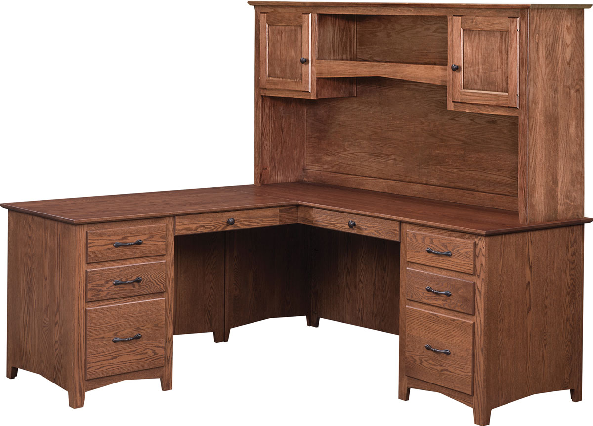 Linwood L-Desk with Hutch Top