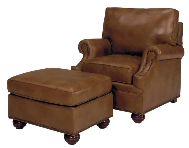 2121 Jarrett Chair and 2120 Jarrett Ottoman by McKinley Leather