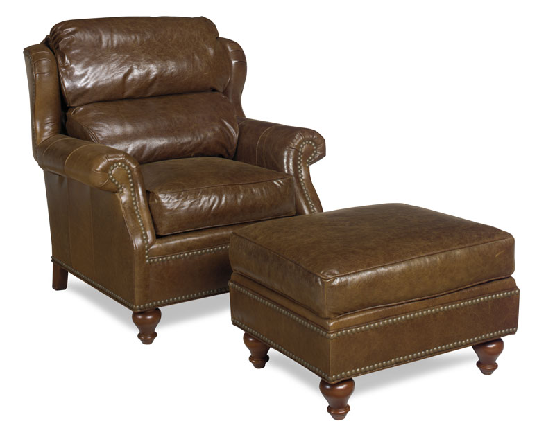 3911 Hunt Chair and 3910 Hunt Ottoman by McKinley Leather