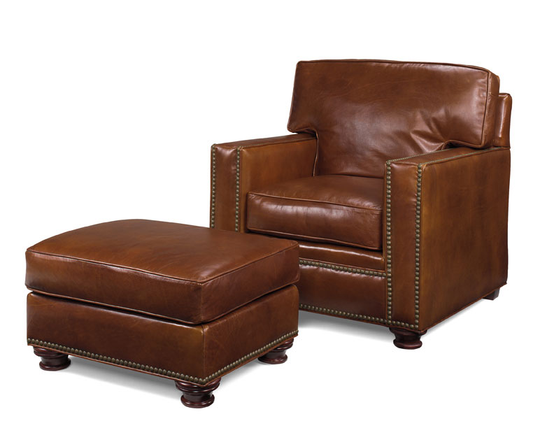 2130 Houston Ottoman & 2131 Houston Chair by McKinley Leather