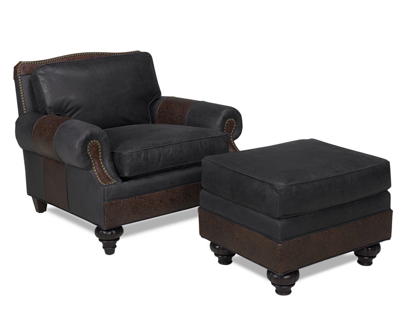 2191 Garrison Chair and 2190 Ottoman by McKinley Leather