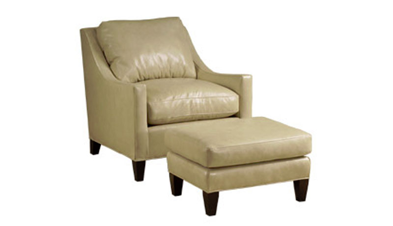 2220 Ludlow Ottoman & 2221 Ludlow Chair by McKinley Leather