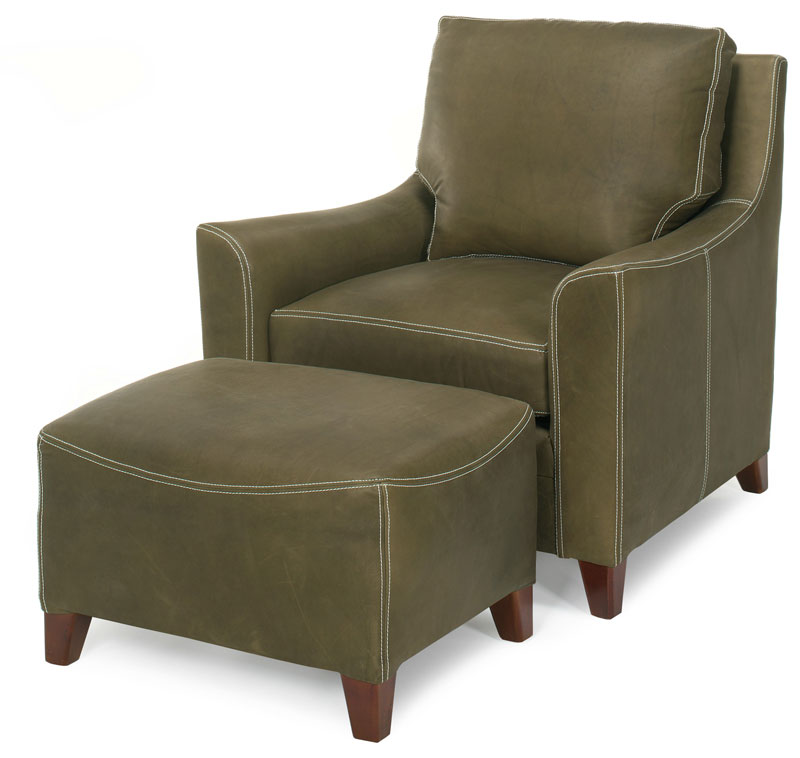 2240 Frazier Contoured Euro Ottoman & 2241 Frazier Contoured Euro Chair by McKinley Leather