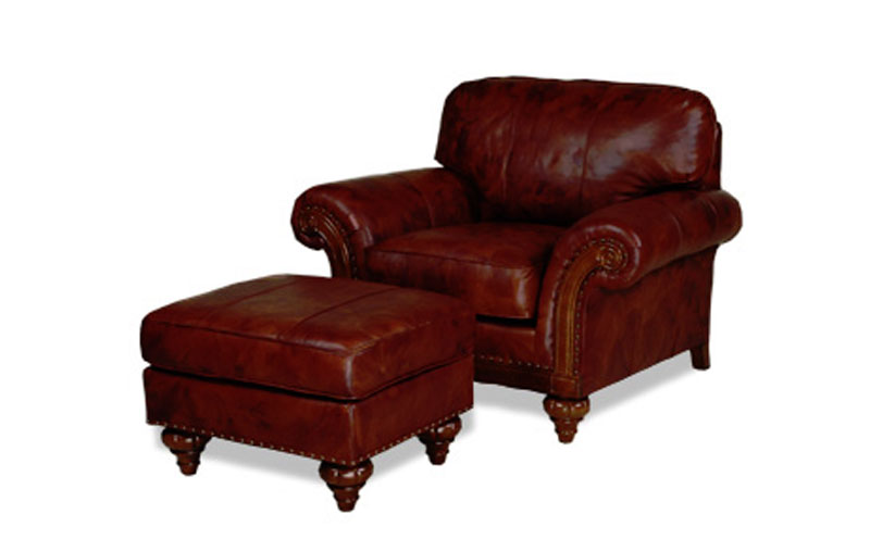 Mckinley Leather Ohio Hardword Upholstered Furniture 2401 Harrison Chair And 2400 Ottoman