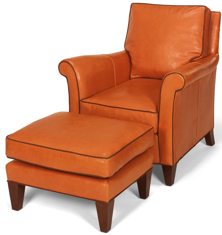 2610 Dreyfus Ottoman and 2611 Dreyfus Chair by McKinley Leather