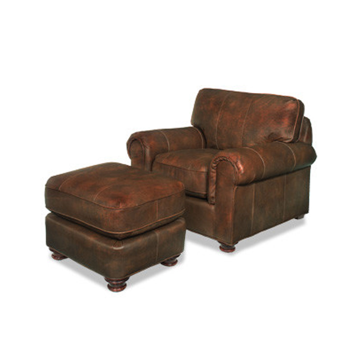 3101 Torres Chair and 3100 Torres Ottoman by McKinley Leather 