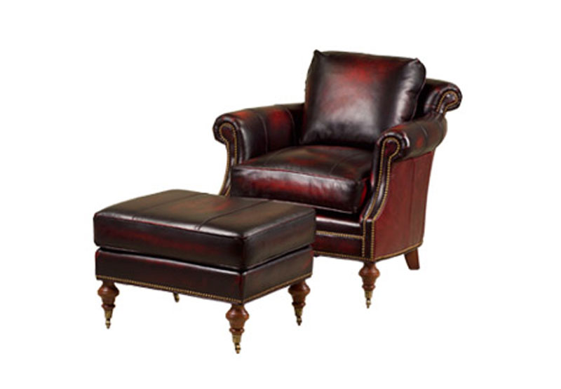 3241 Grimsby Chair and 3240 Ottoman by McKinley Leather