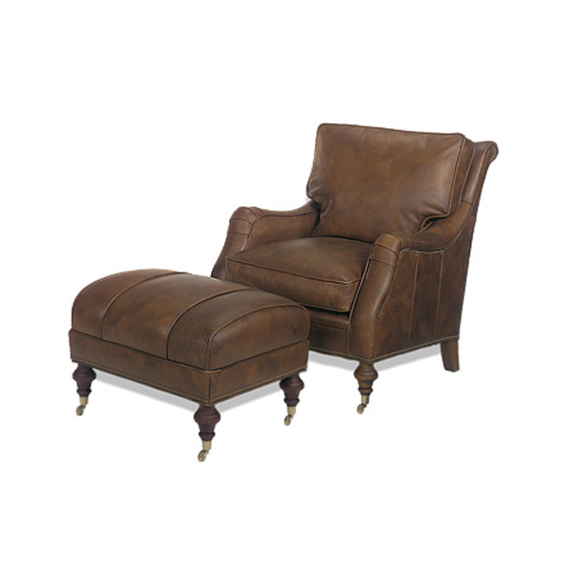 3401 Savannah Lounge Chair and 3400 Savannah Ottoman by McKinley Leather