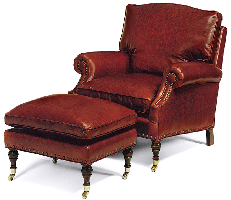 350 Stanton Ottoman & 352 Stanton Chair by McKinley Leather