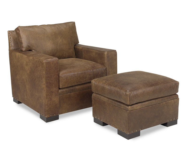 4201 Franklin Chair and 4200 Franklin Ottoman by McKinley Leather