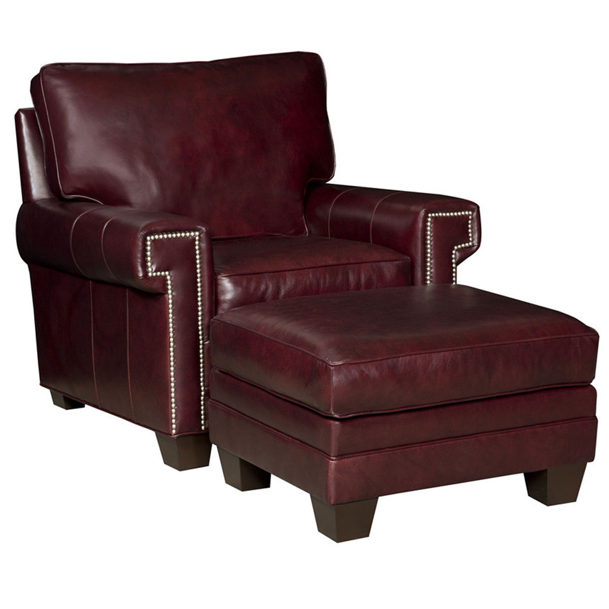 4251 Keystone Chair and 4250 Keystone Ottoman by McKinley Leather