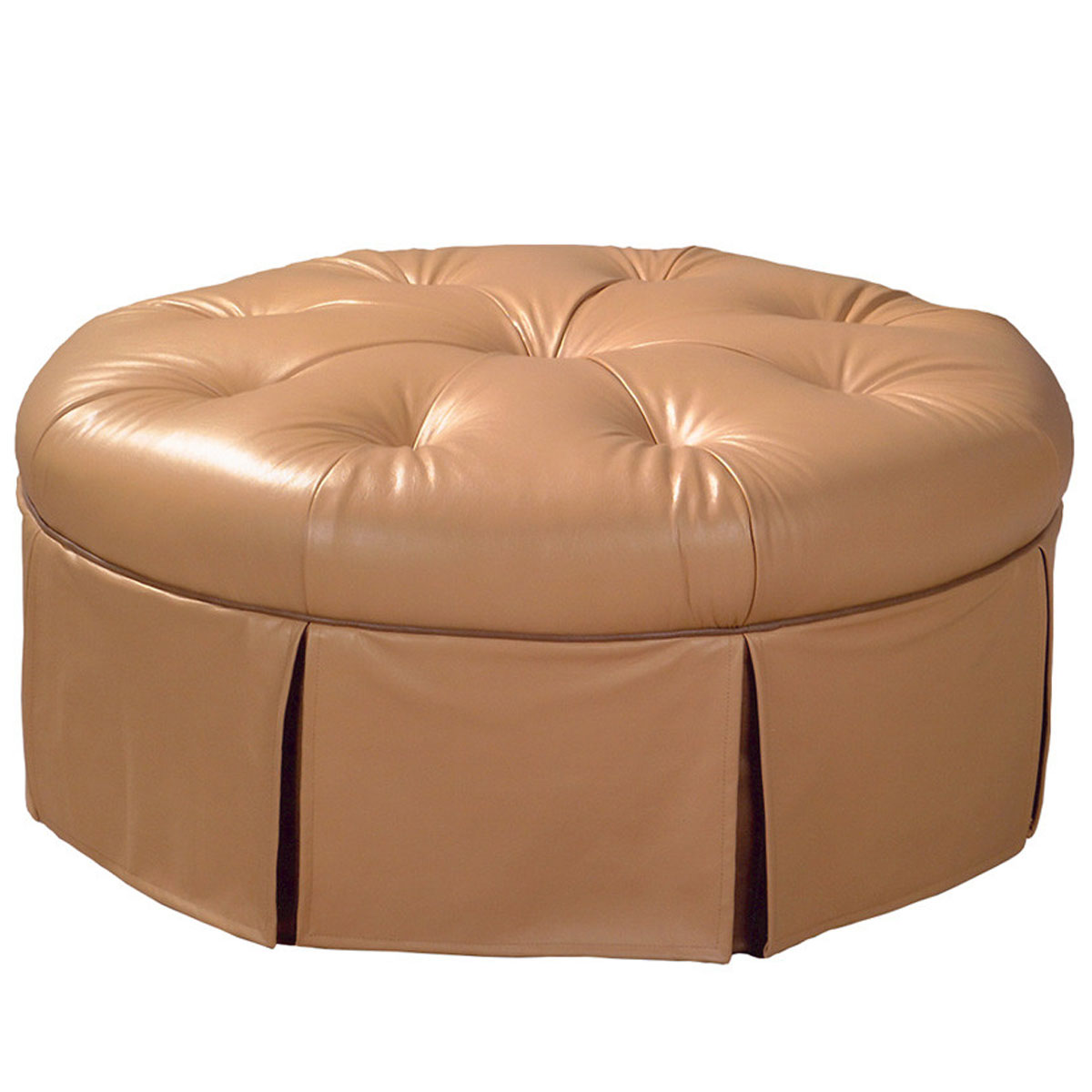 31-40 Felicity 40 inch Round Skirted Ottoman by McKinley Leather