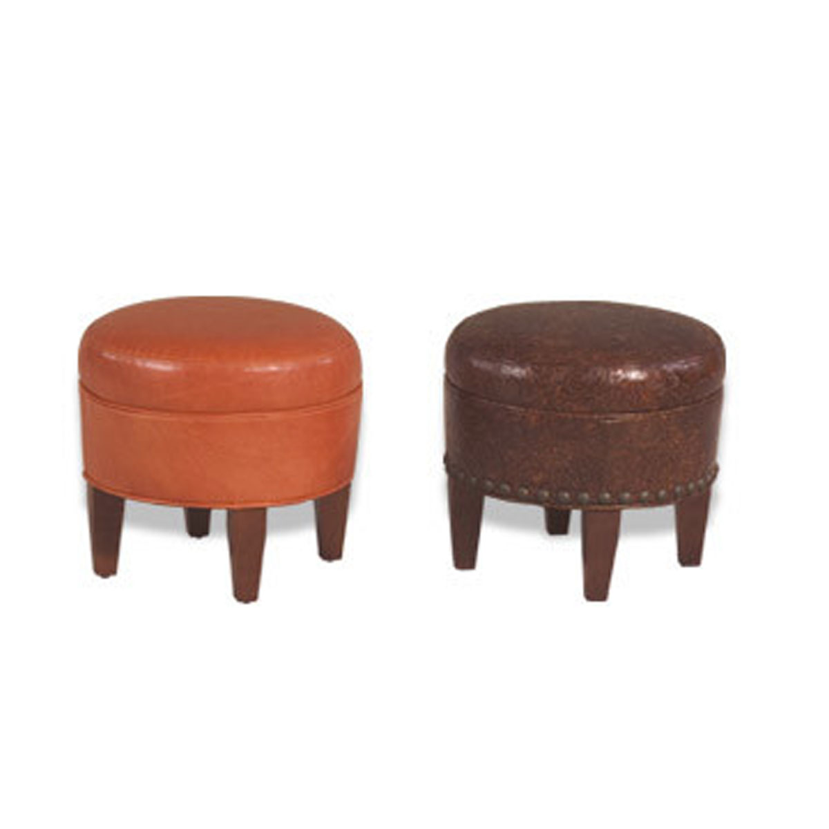 33 Alma 17 inch Round Stool by McKinley Leather