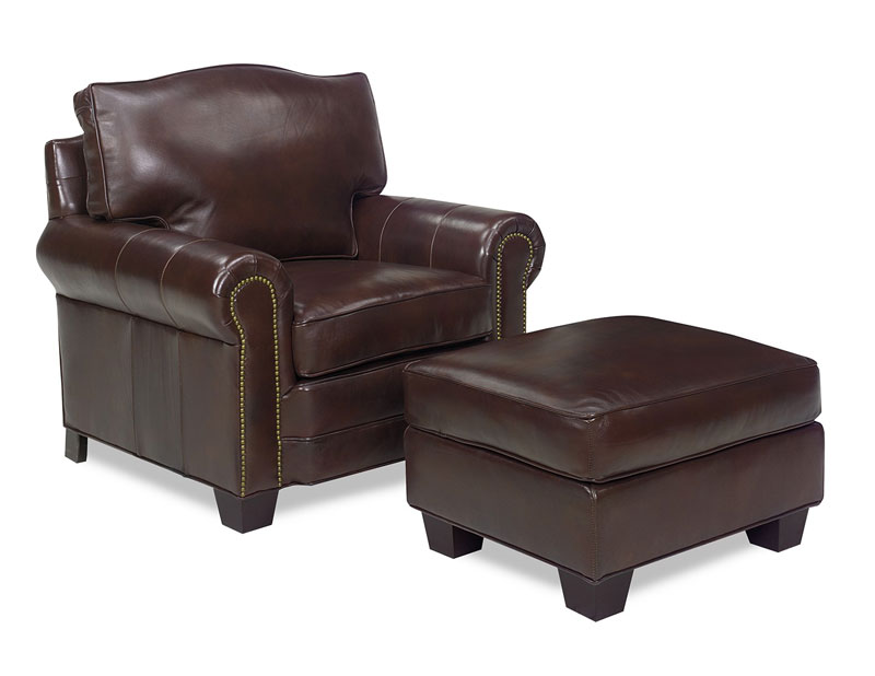 5191 Jackson Chair and 5190 Jackson Ottoman by McKinley Leather