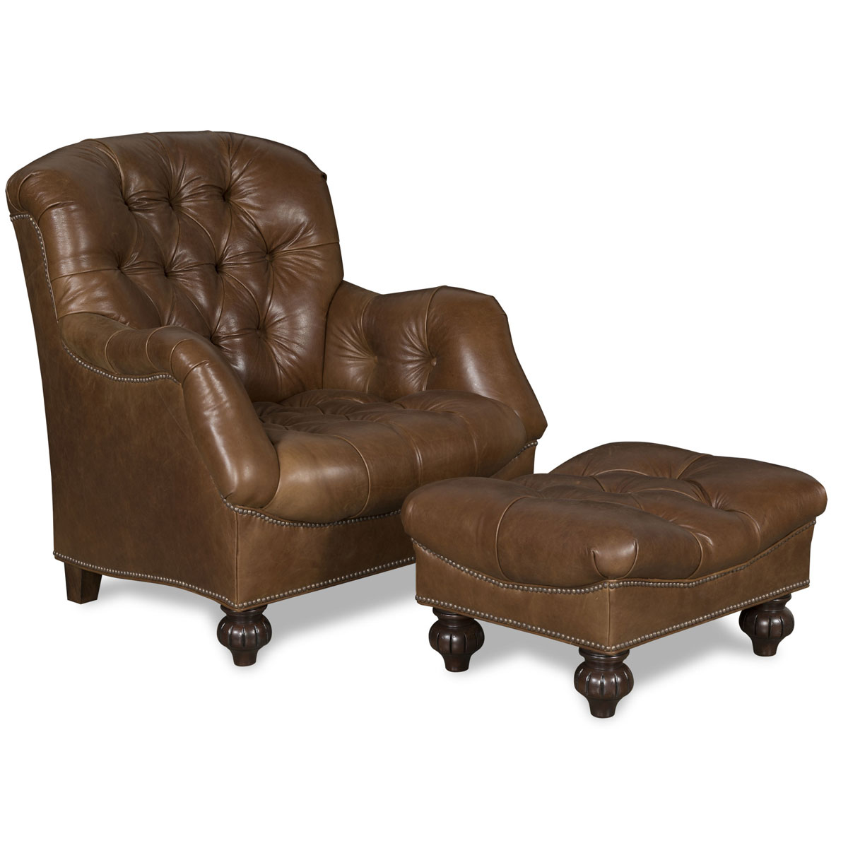 801 Henry Chair and 800 Henry Ottoman by McKinley Leather
