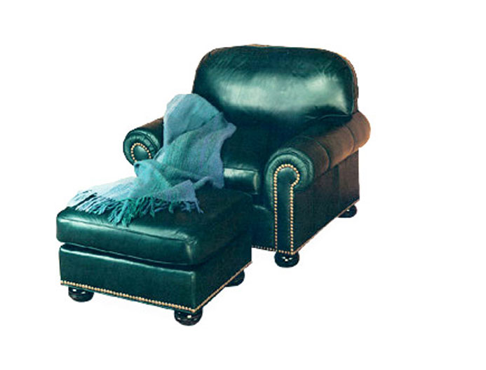 971 Wexford Lounge Chair and 970 Ottoman by McKinley Leather