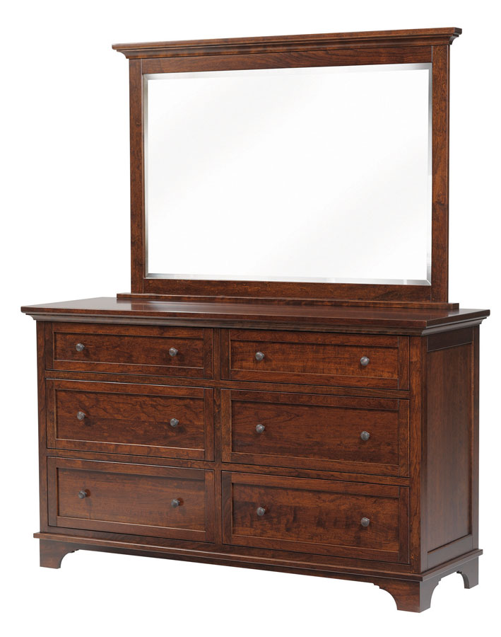 Redington 6 Drawer Dresser and Beveled Mirror 