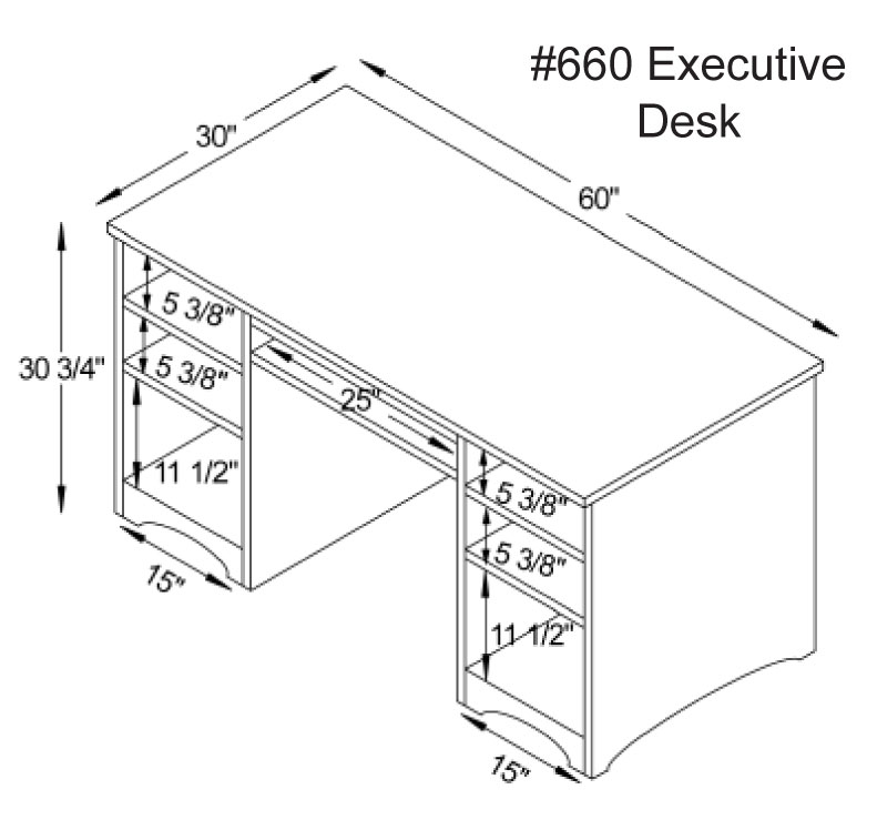 Wooden Large Office Desk Dimensions with Wall Mounted Monitor