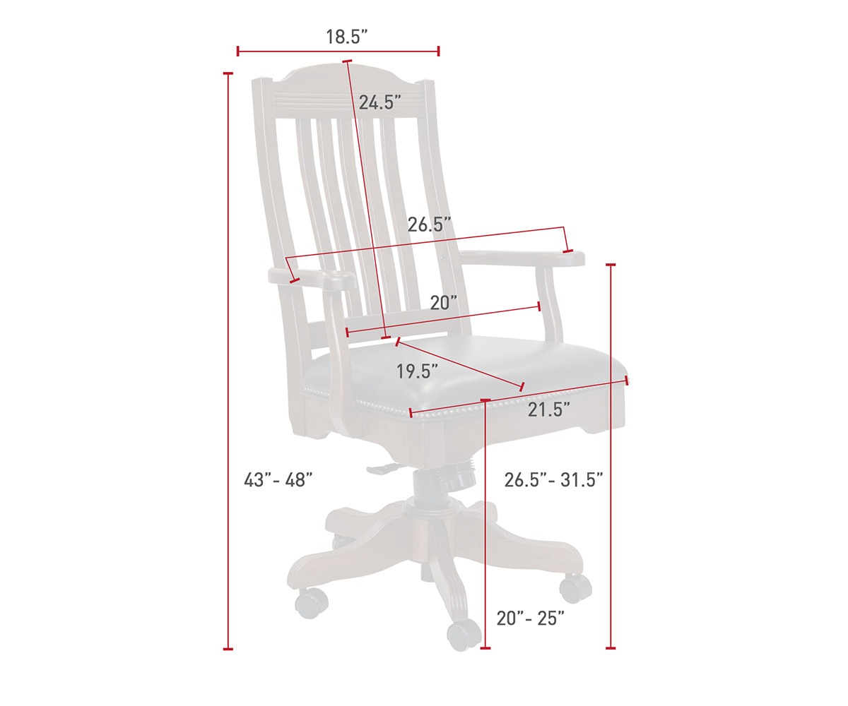 Royal Desk Chair Dimensions