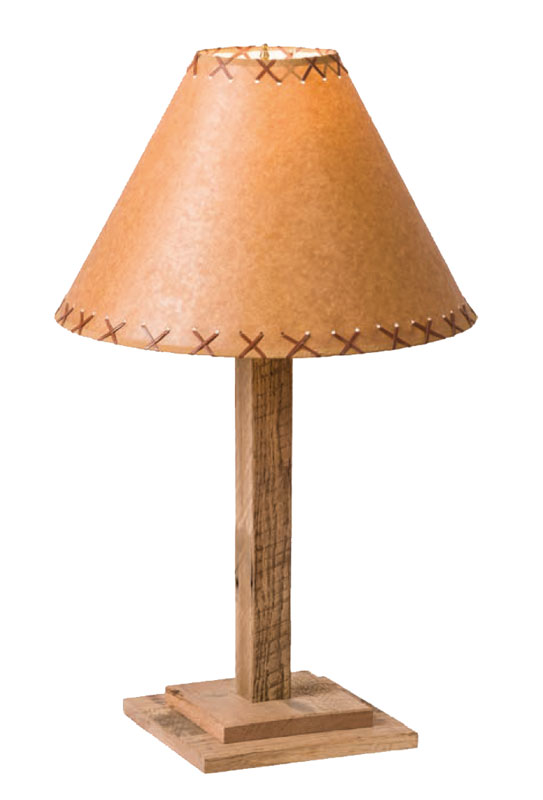 Reclaimed Barnwood Table Lamp with Shade