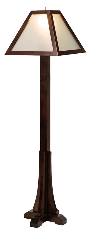 Westminster Floor Lamp with Wooden Shade