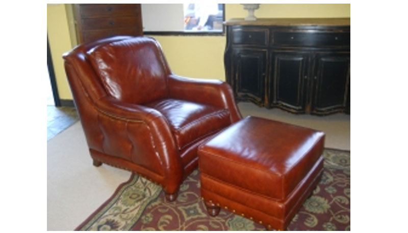 881 Reagan Chair and 881 Ottoman by CC Leather