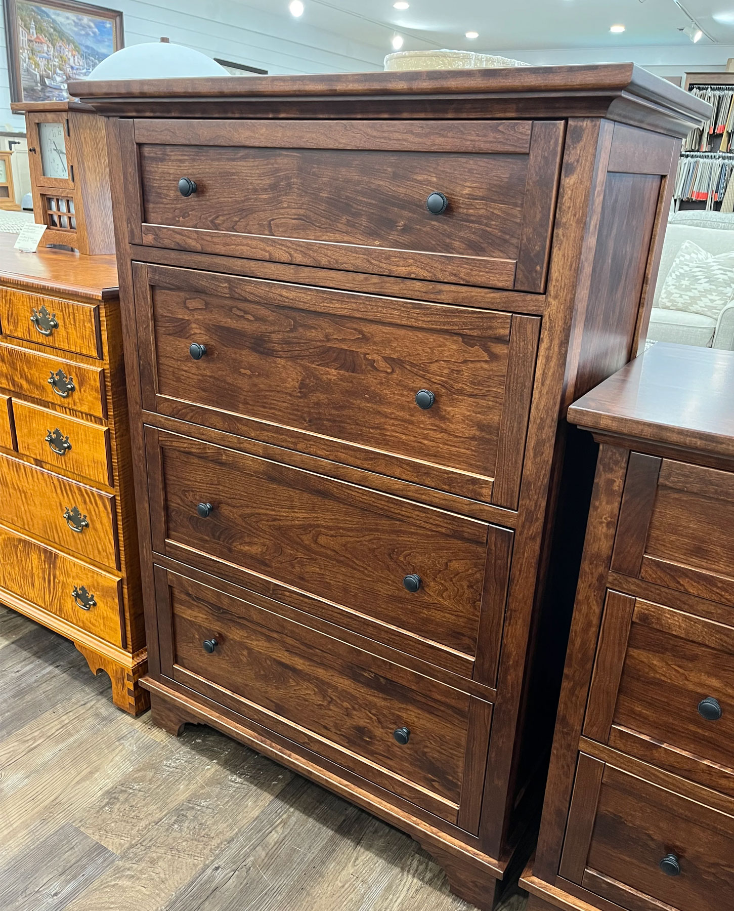 Redington Chest of Drawers in Rustic Cherry