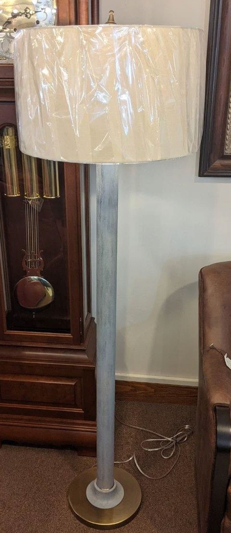Natural Light Dorset Floor Lamp in Weathered Gray Finish