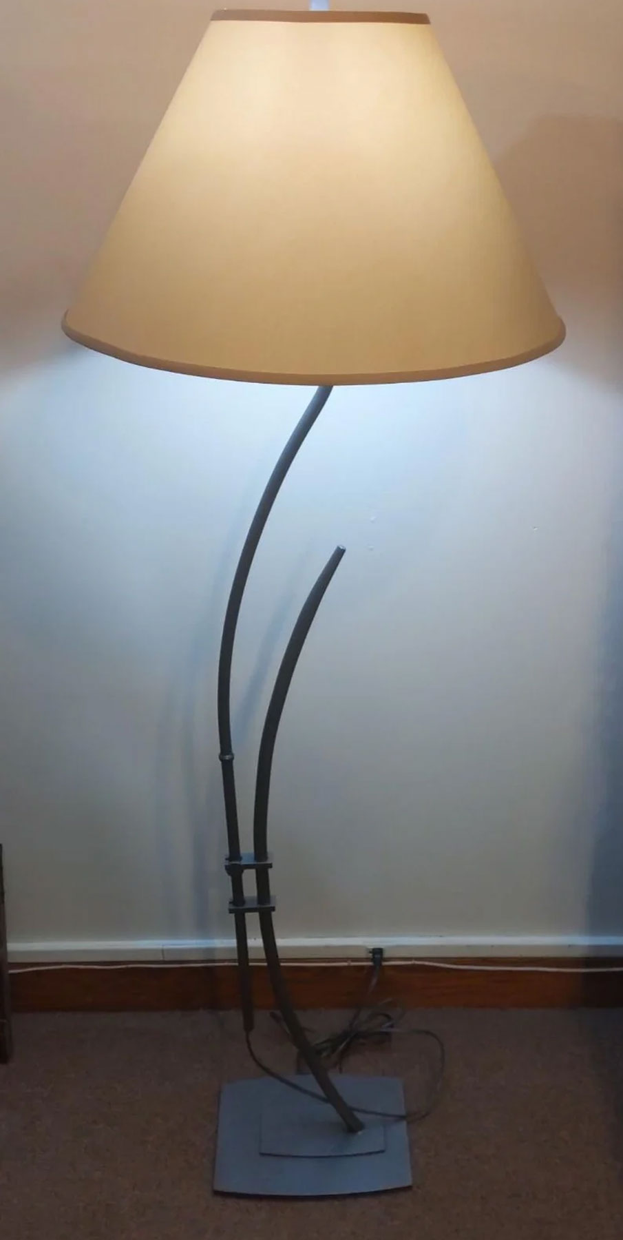 Hubbardton Forge Metamorphic Contemporary Floor Lamp in Natural Iron Finish