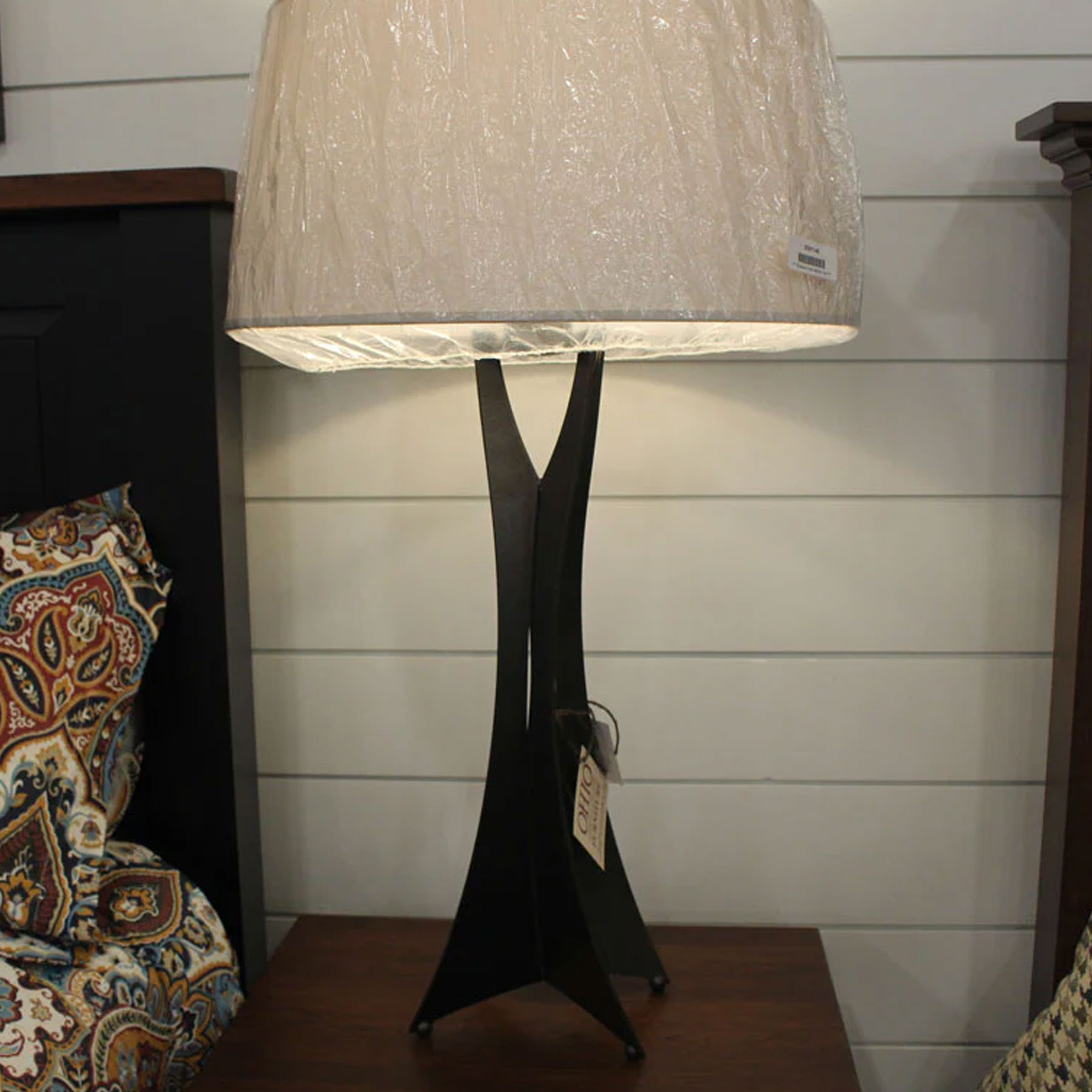 Hubbardton Forge Moreau Tall Table Lamp with Empire Flax Shade