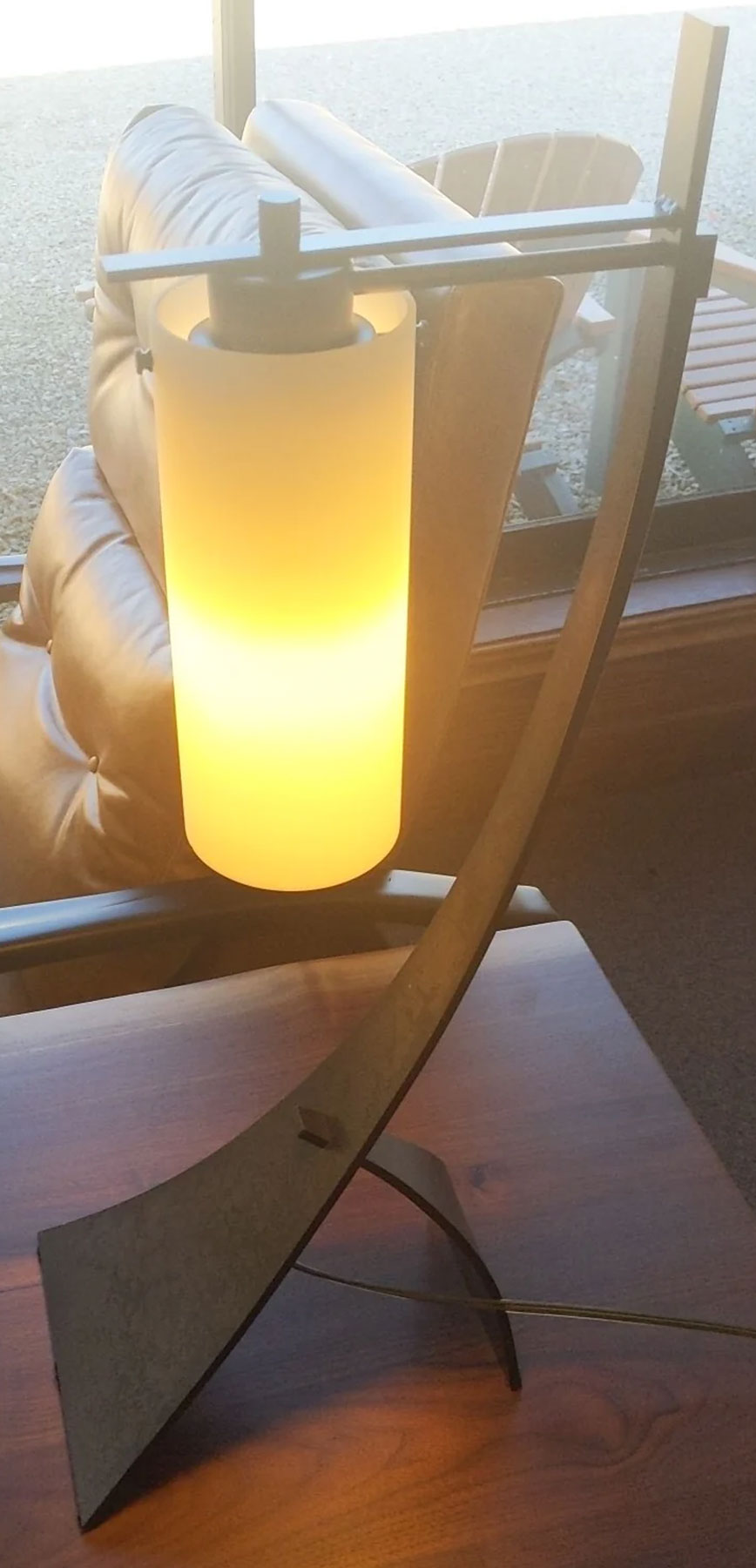 Hubbardton Forge Stasis Table Lamp with Opal Glass Shade
