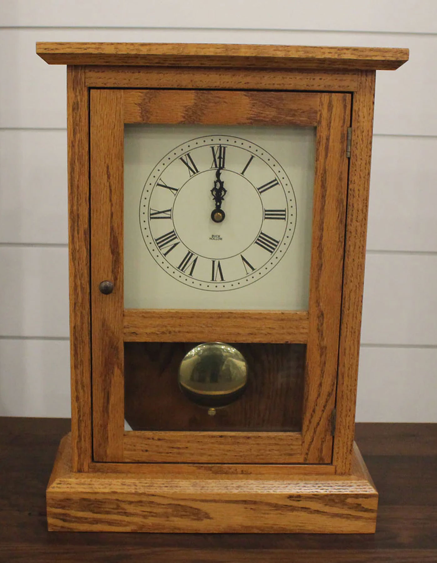 Shaker Mantle Clock in Red Oak