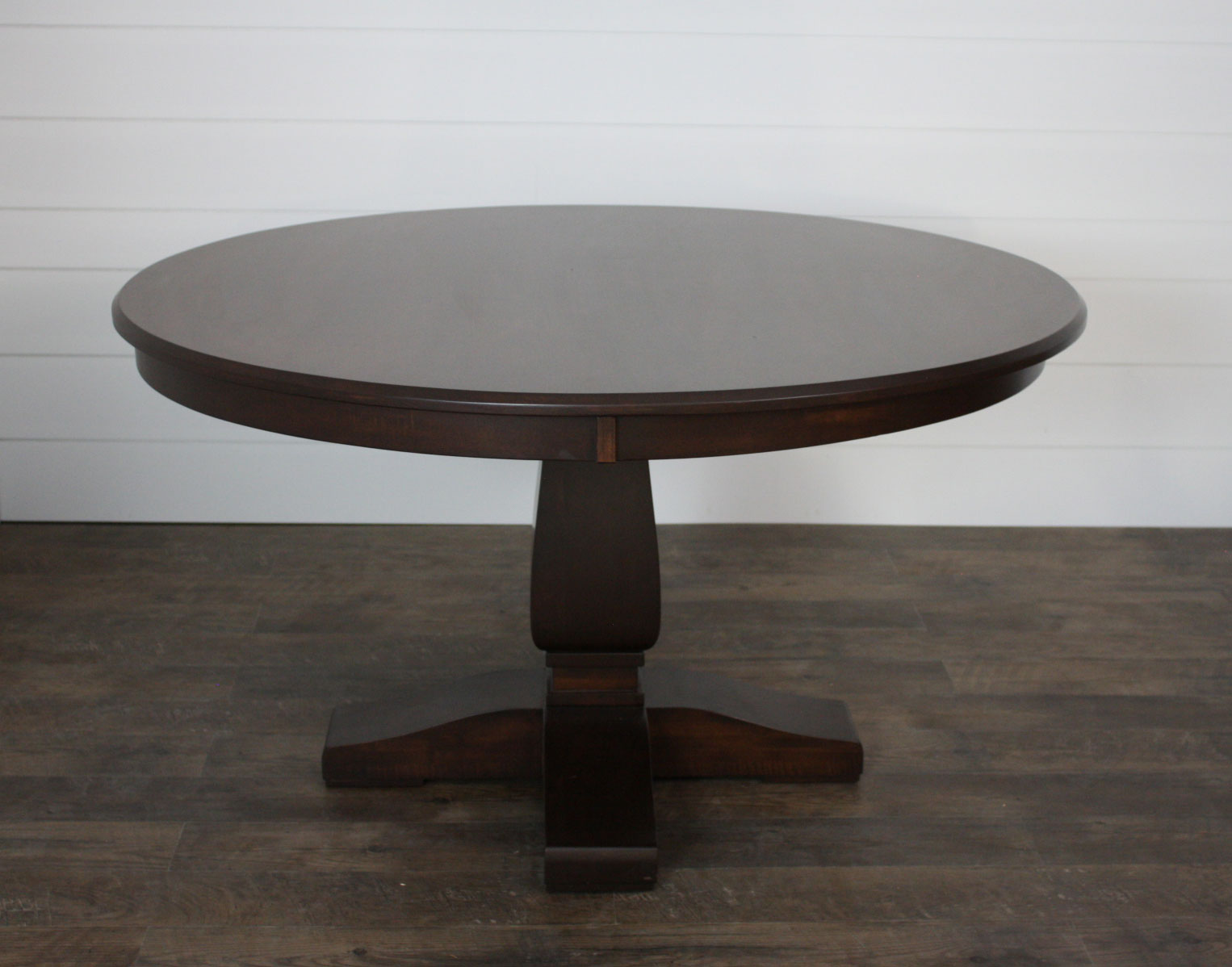 Basset 54 inch Single Pedestal Table in Brown Maple