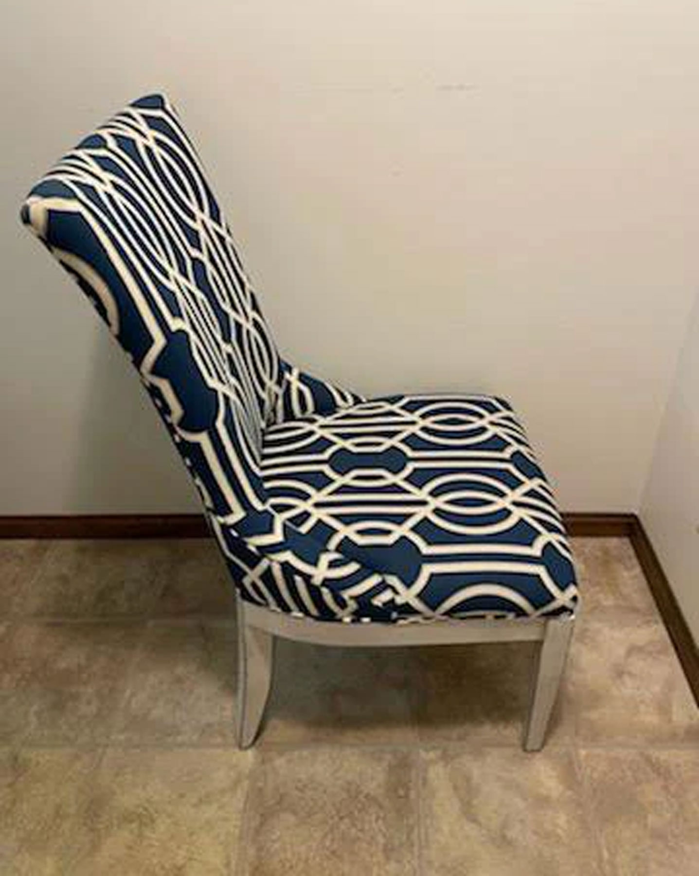 Cox 1240 Dining Chair in Deco Navy Fabric