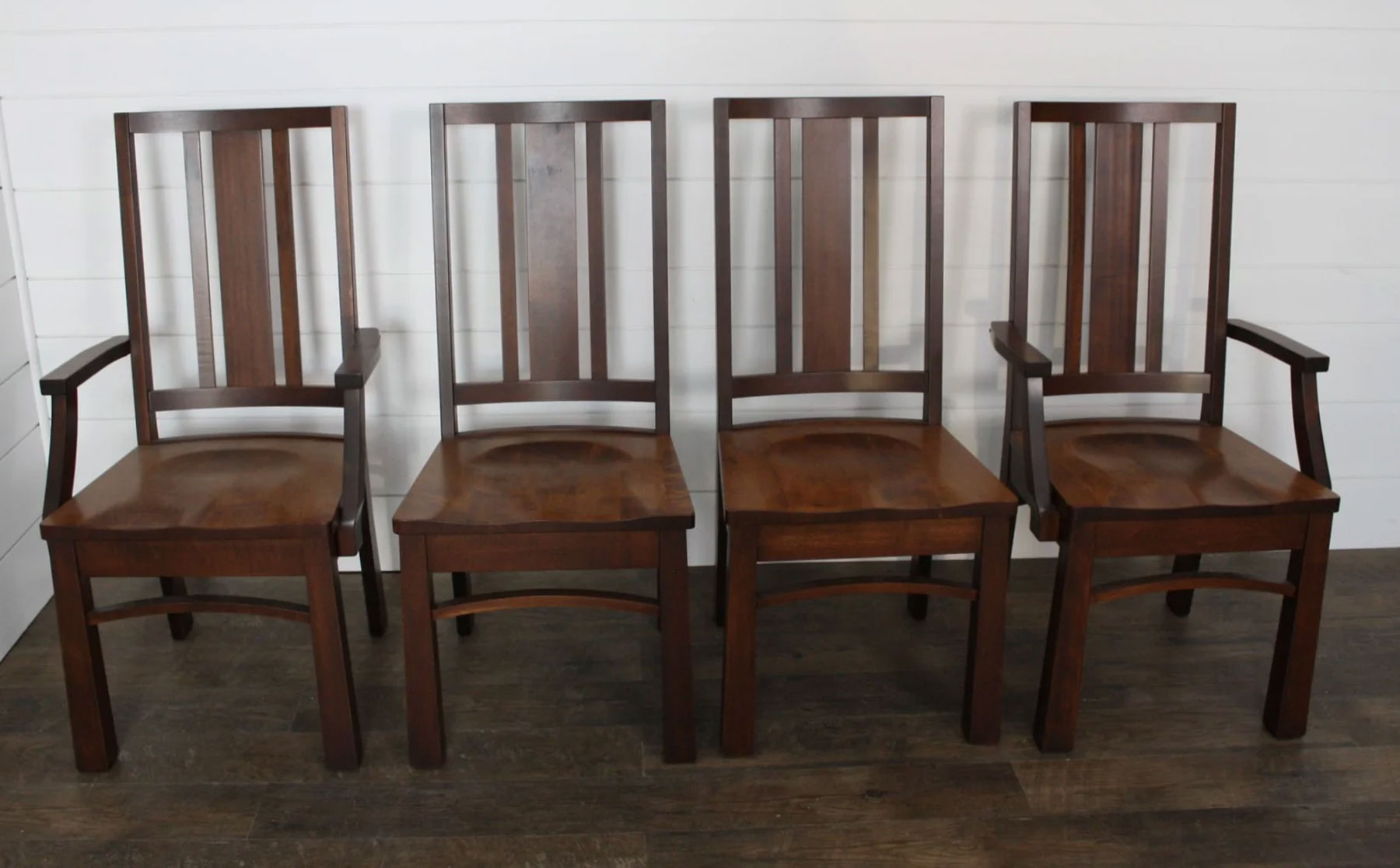 (4) Hudson Dining Chairs in Brown Maple