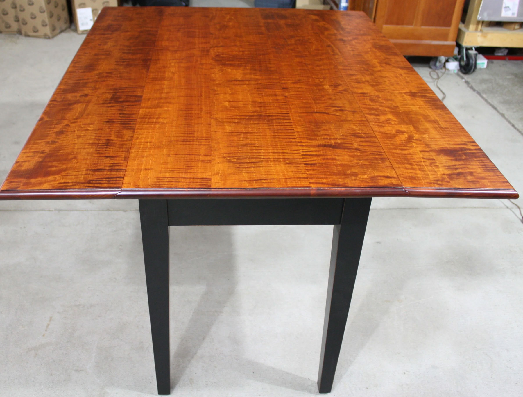 Treharn Harvest Drop Leaf Leg Table with Tiger Maple Top