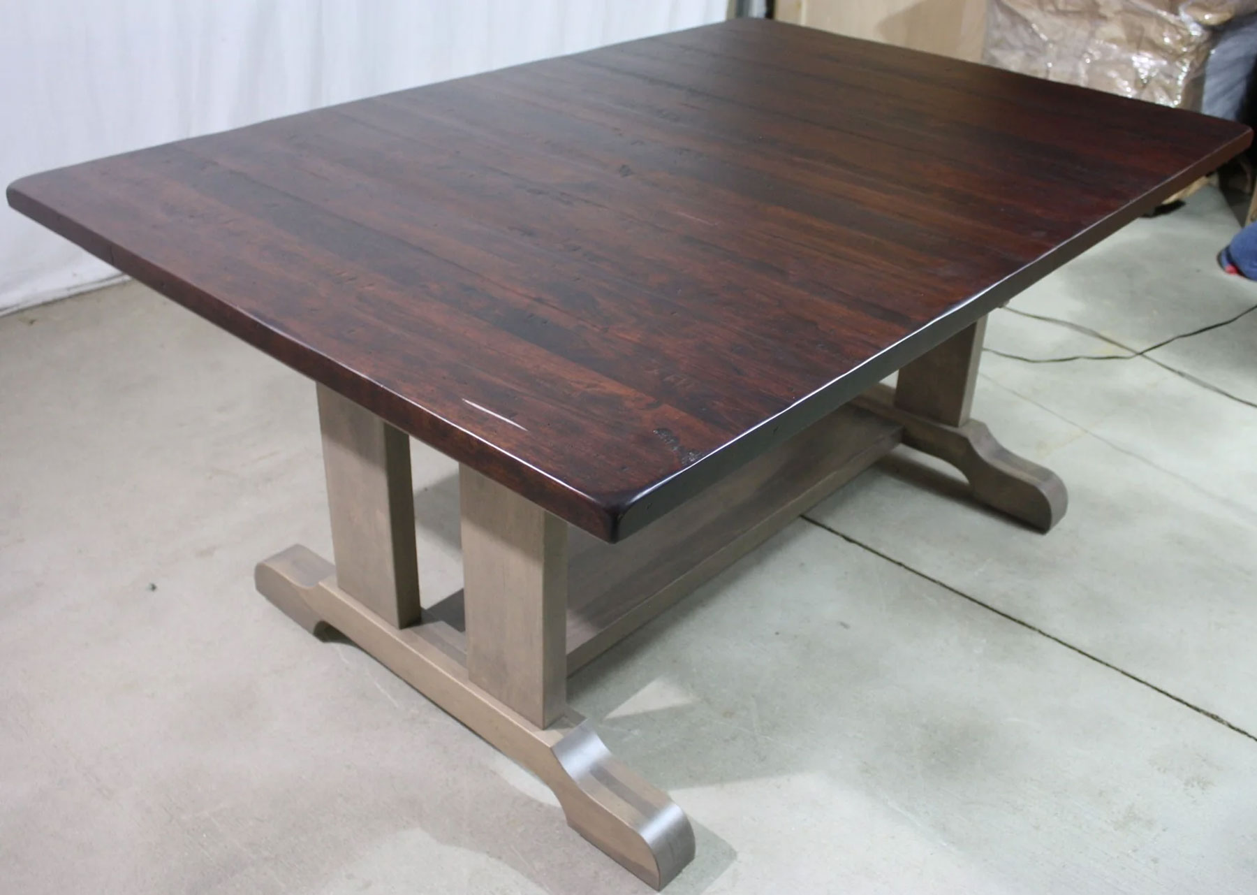 Wigal 44 x 66 Double Pedestal Table with Rustic Cherry Top