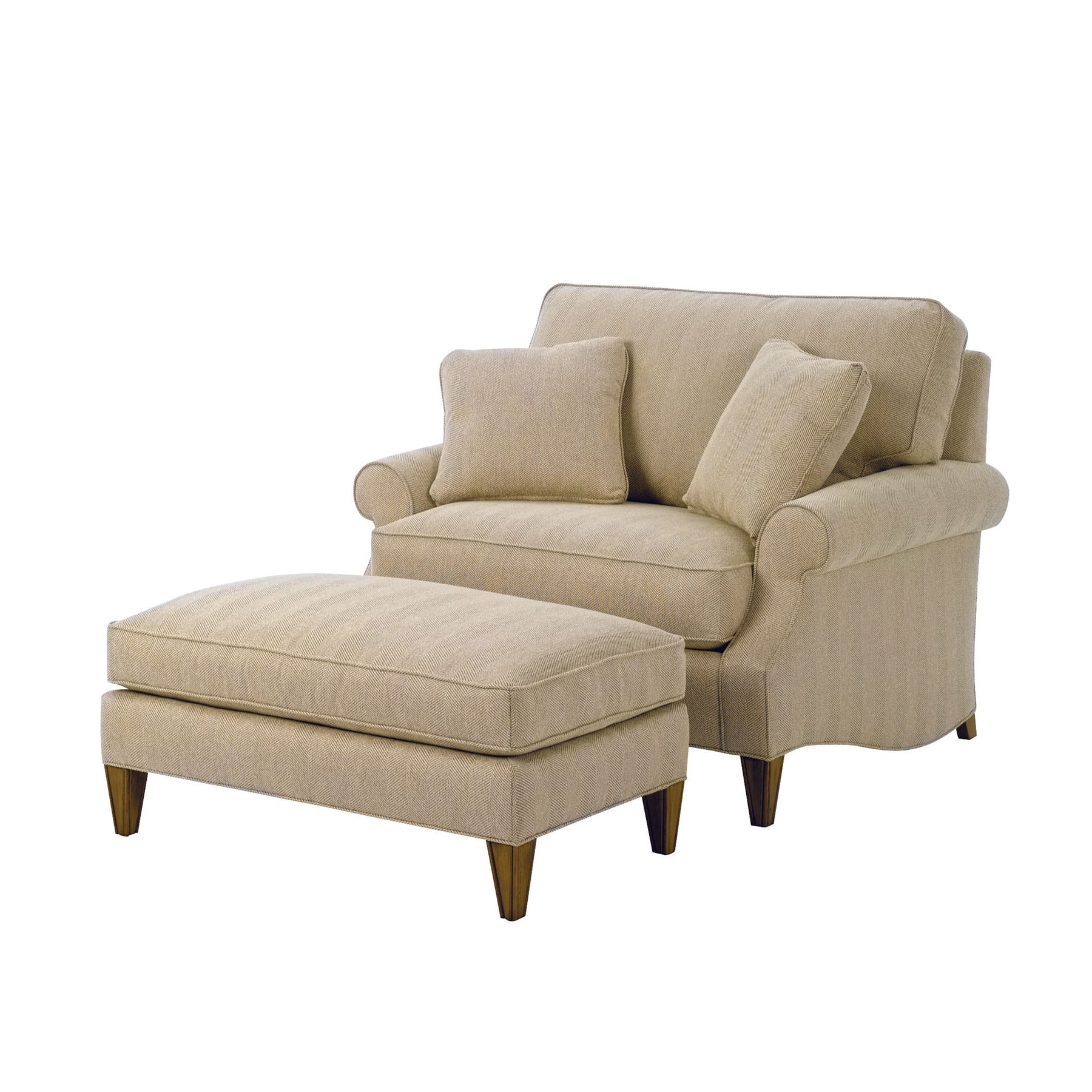 Wesley Hall 1914-49 Campbell Chair & Half with Matching Ottoman in Fabric