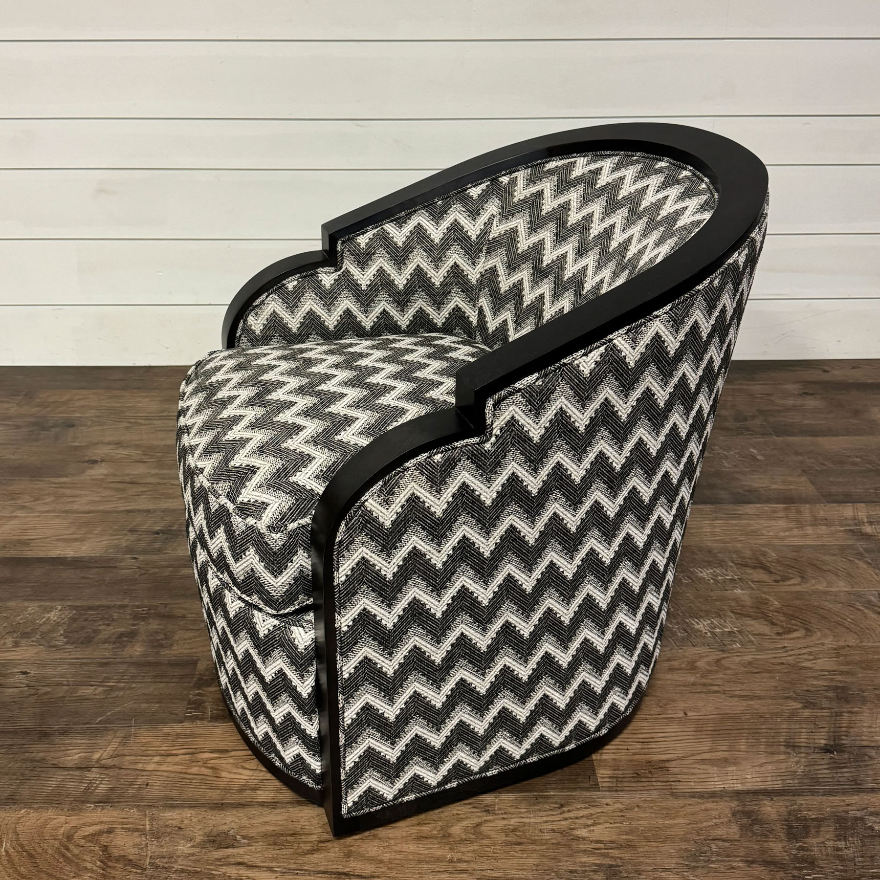 Wesley Hall P608 Gracious Swivel Chair in Viewmont Tuxedo Fabric