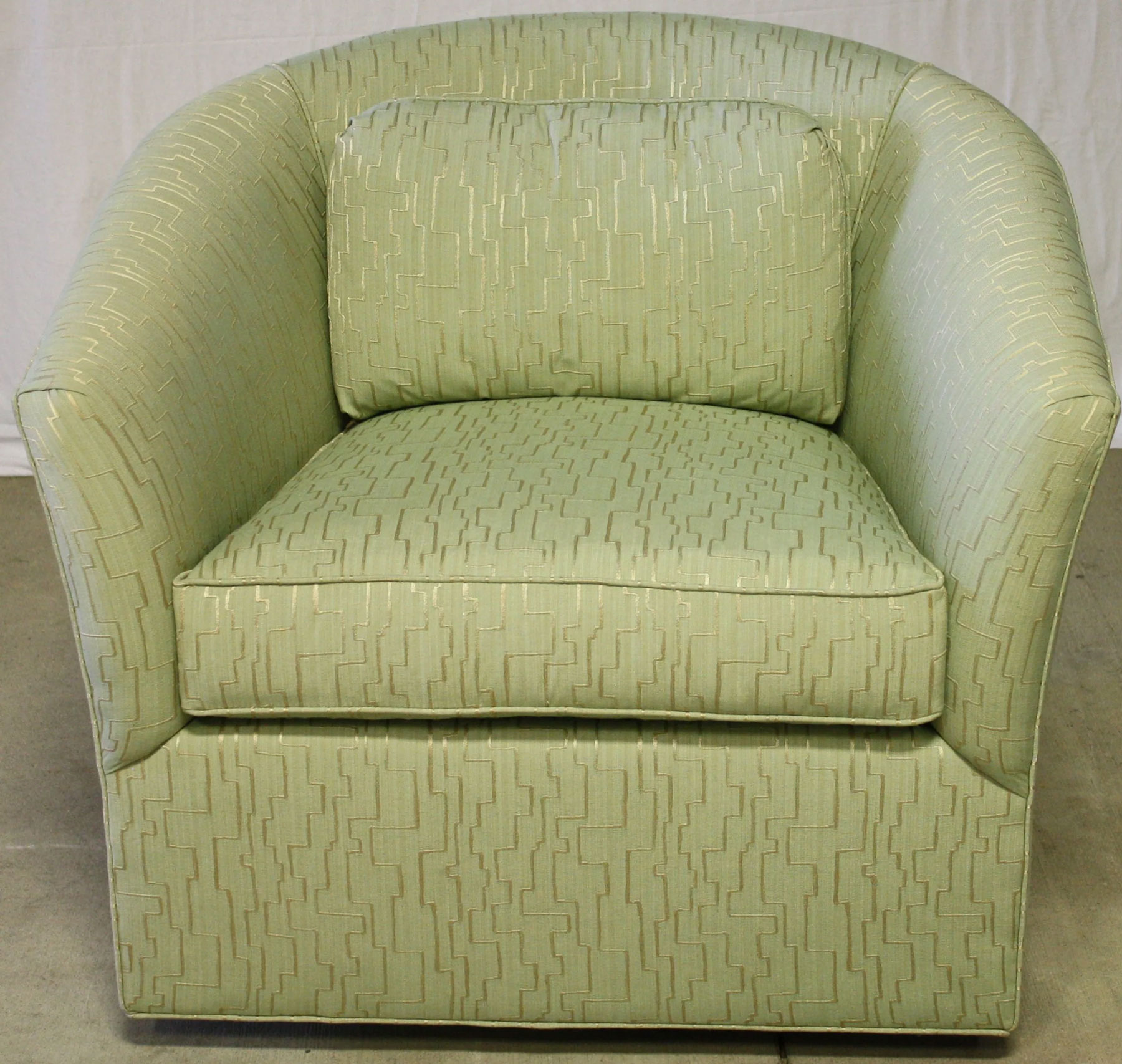 Parker Southern 1905 Victor Swivel Chair in Gateway Aegian Fabric