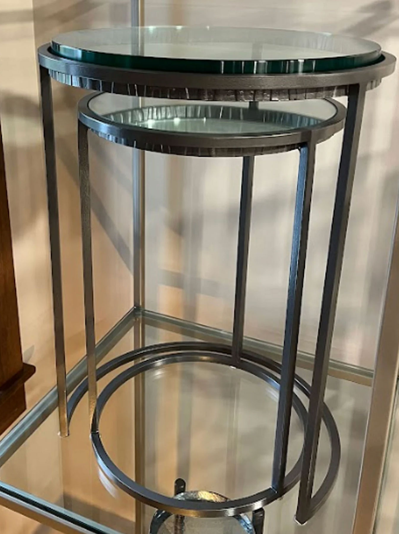 Charleston Forge Carolina Nesting Tables with Glass Tops