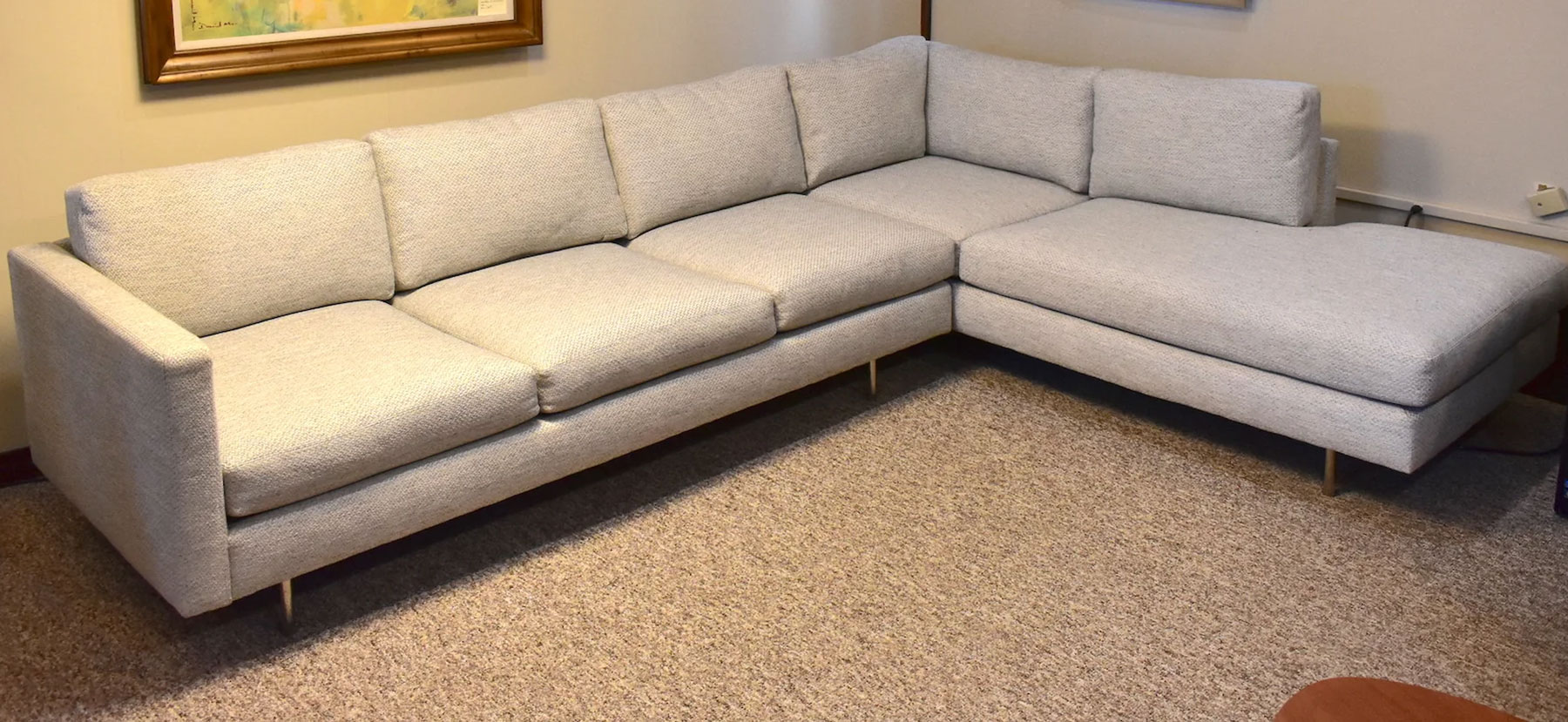 Thayer Coggin 855 Design Classic Sectional in 1778-21 Fabric with Stainless Legs