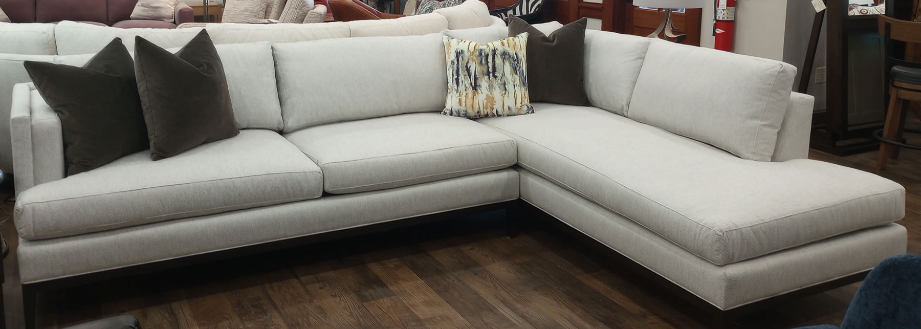 Wesley Hall Peretti Sectional in Omega Flint Fabric